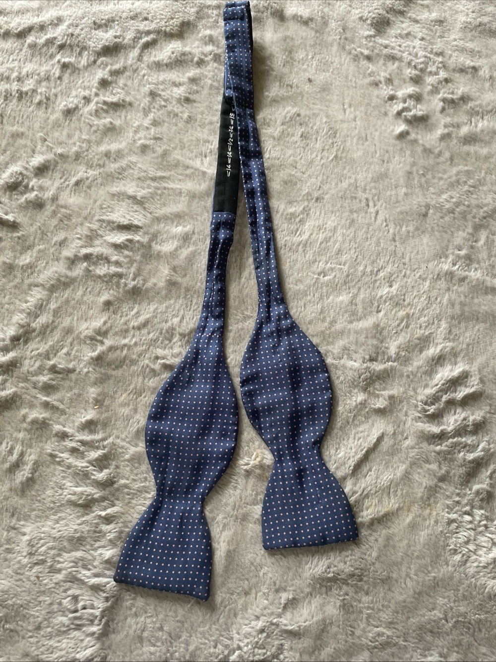 liberty Navy Blue Polka Dot Self-Tie Bow Tie silk